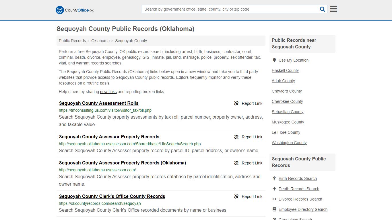 Sequoyah County Public Records (Oklahoma) - County Office