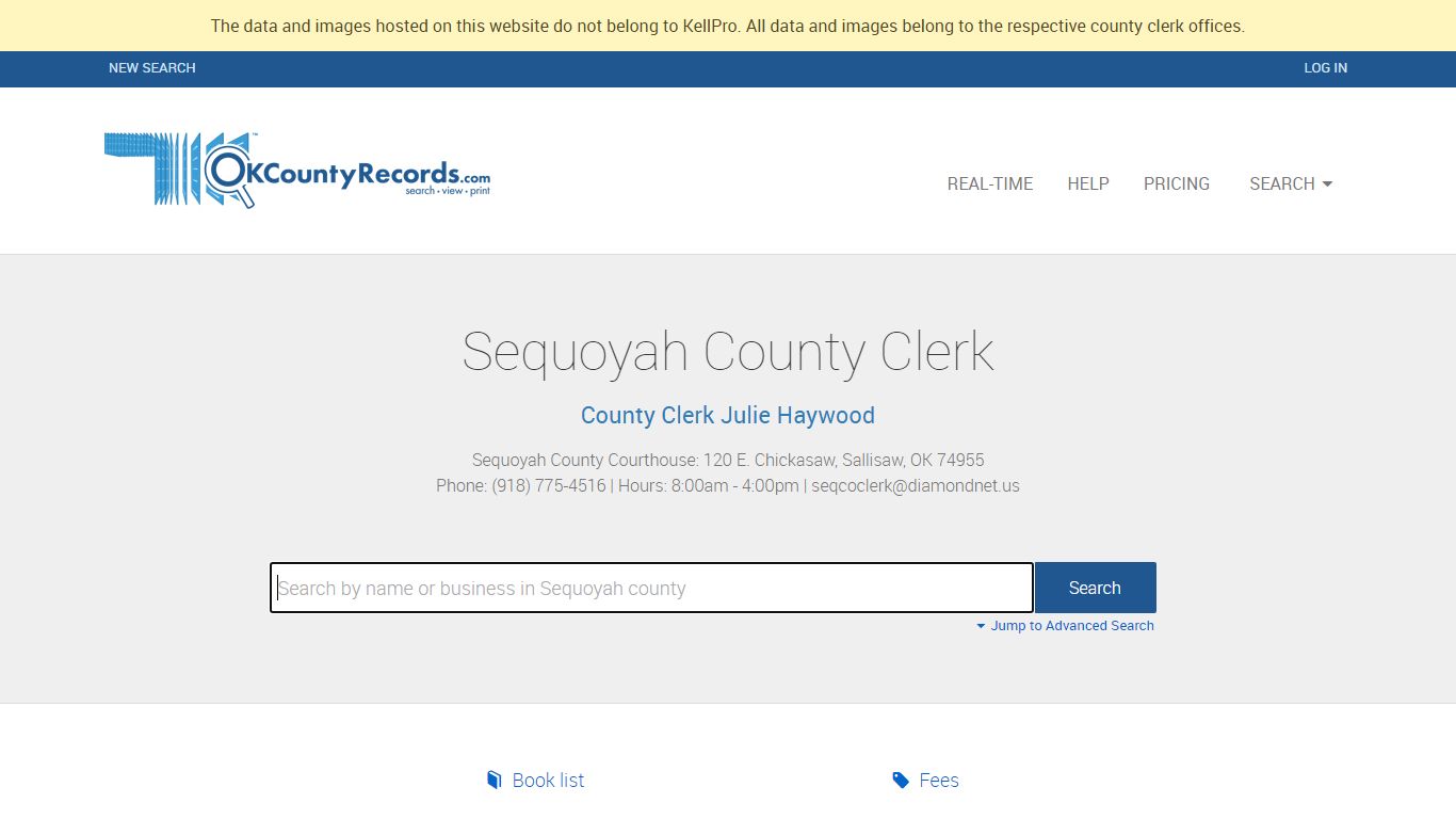 Sequoyah County - County Clerk Public Land Records for Oklahoma